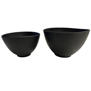 Diane Flexible Mixing Bowl Set 8oz and 14oz Black Rubberized Measuring Bowls